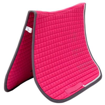 China Custom equestrian high quality quilted english pink rose cotton fabric maker fashion western cotton waffle fabric horse saddle pad for sale