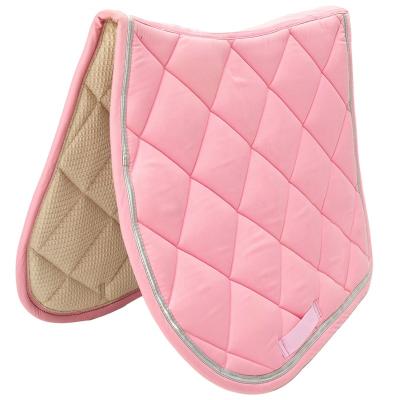 China wholesale custom 100% cotton honery comb cloth free breathe mesh cloth lining high quality English quilted dressage rose saddle equestrian riding pad for sale