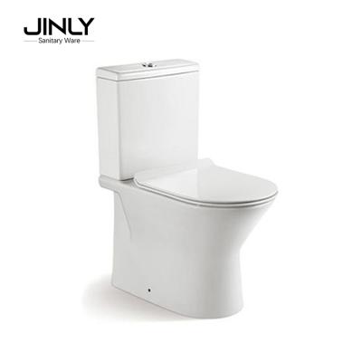 China Wholesale Flush Push Two-Piece Double Toilet Sanitary Ware Double-flush 2 Piece Oval Toilet for sale