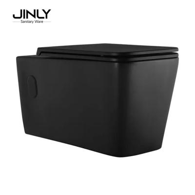 China Hot Sale Indian Bathroom Matte Color Black Color Wall Hung Toilet New Design from Double-flow for sale