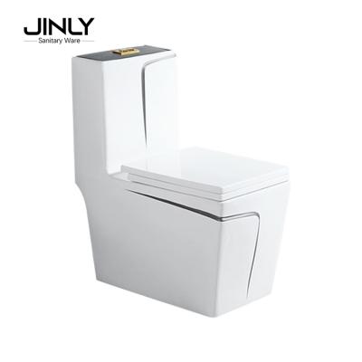 China Chinese factory direct supply Double-flush one-piece toilet the gray color toilet bowls square shape toilets for sale