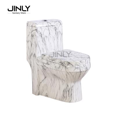 China Double-Flow Dubai Hotel Bathroom Toilet Freestanding Marble Pattern Luxury Floor Standing Ceramic WC Toilet for sale