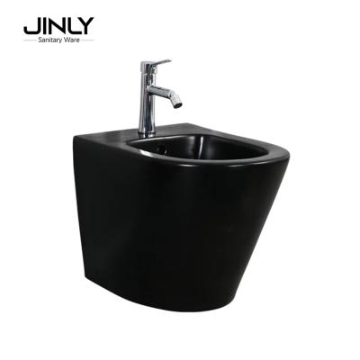 China Ceramic Wall Hung Black Bidet Toilet Hot Selling Sefl-cleaning Woman Wash Bathroom for sale