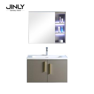 China Eco-Friendly Whater Make Smart Mirror Cabinet Bathroom Vanity With Sink Set Heavy Duty Modern Bathroom Cabinet Furniture for sale