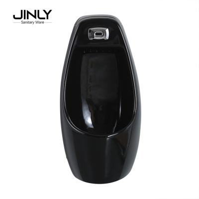 China Factory One-piece Toilet Sensor Urinal Black Color WC Pissing Popular Wall-hung Black Colored Toilet Urinal Urinal WC Urinal Sensor Flush for sale