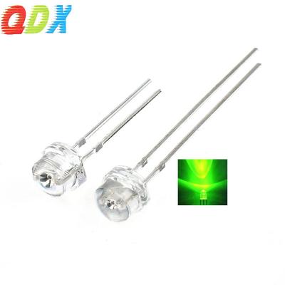 China Light Emitting Diode China Factory Water Brightness High Clear Lens 4.8MM Straw Hat White Hair Diode Good Quality Green LED Light Led Diode for sale