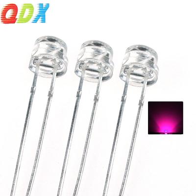 China Light Emitting Diode China Factory Water Brightness Intense Clear Lens 4.8MM Straw Hat Pink Light Diode Good Quality White Hair LED Led Diode for sale