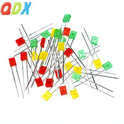 China Emitting LED 2*3*4mm Square Slice 2*3*4mm Led White Green Blue Yellow Red Dip In Diode1000pcs/bag for sale