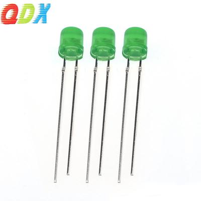 China High Quality 5mm Light Emitting Diode LED Emitting Diffused Diode Flat Surface Green Color Lens Lamp Indicator 1000pcs/Bag Led Flat Head Cylindrical Light for sale