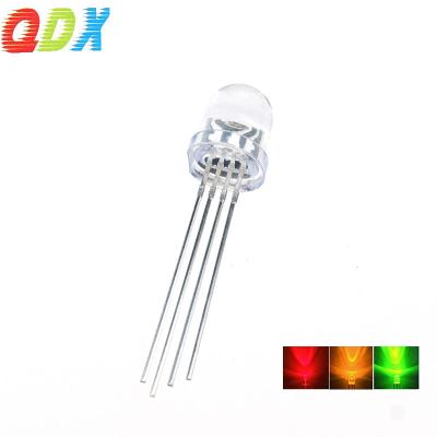 China Emitting LED Full Color 8mm RGB Led In Diode Lights Tricolor 4 Pins Sprinkle Clear / Transparent Multicolor for sale