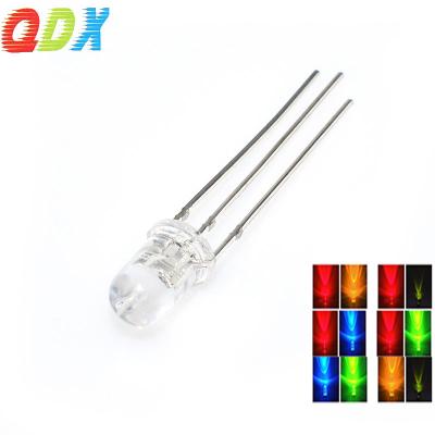 China WhiteTwo Color Water Led 5mm Bicolor Clear Lens 3v 2v 3 pins Green Blue Yellow Red 5mm Led Dip Emission In Diode1000pcs/bag for sale