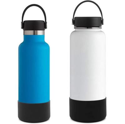 China Non Spill Silicone Boot Sleeve Cover Anti-Slip Bottle Boot For Water Bottle Hydraulic Flask Wide Mouth Water Bottle Silicone Boot for sale