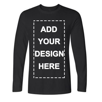 China Custom Made Anti-Shrink Your Own Logo T-shirt Slim Fit Casual T-shirt Men's Long Sleeve Tees for sale