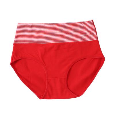 China The new winter cotton viable stripe high waist large triangular large size combed underwear women's underwear for sale