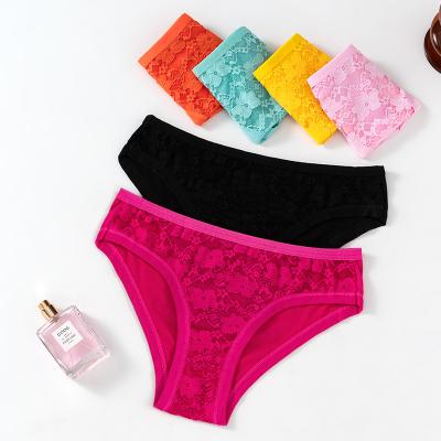 China Low price middle milk underwear triangle anti-static hot women's lace waist silk women's underwear for sale