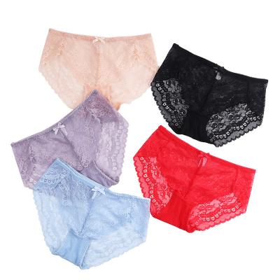 China Breathable briefs of the large cups of the temptation of the new lace viable women's cotton underwear mid waist sexy women for sale