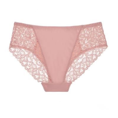 China Breathable Factory Custom Design Sexy Lace Women Comfortable Mid Rise Women Briefs Panties for sale