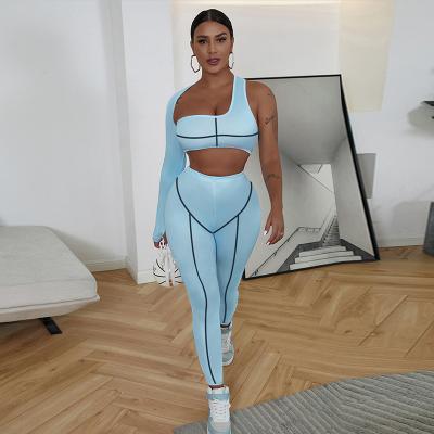 China Breathable Mesh Spliced ​​Leisure Tracksuit Women Mesh Spliced ​​Leisure Tracksuit Two Piece Casual Solid Equipment Set for sale