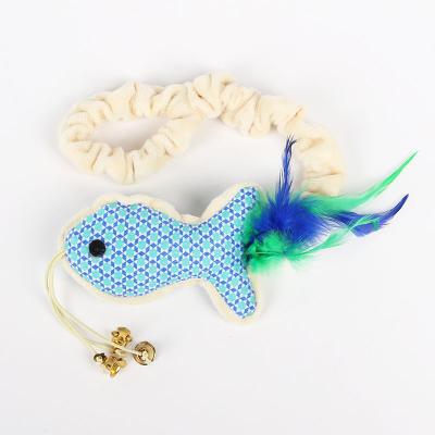 China PSM direct selling stocked hot sale in Amazon sound simulated long tailed fish toys for pets to gnaw for sale