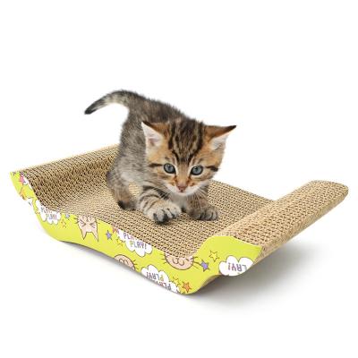 China Durable Arched Sofa Corrugated Paper Cat Supplies Grinding Claws Pet Creative Cat Scratching Board for sale