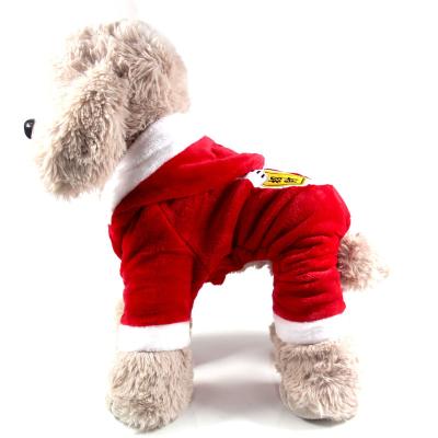 China Sustainable Pet Christmas Costume Santa Dog Clothes For Small Dogs Fall Winter Coats Puppy Kitty Hoodies With Doggie Outfits for sale