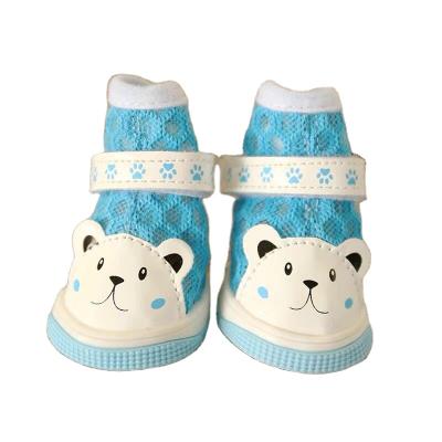 China New stocked small spring and summer dog shoes can't drop casual breathable mesh pet shoes for sale