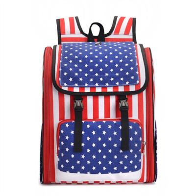 China New Style Hot Selling Outing Cat Bag Portable Canvas Backpack Breathable Travel Pet Stored Bag for sale