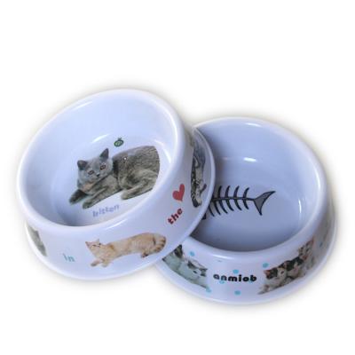 China LOW MOQ Sustainable Food Grade Melamine Single Cat Bowl Dog Bowl Solid Color Factory Thickened Customized for sale