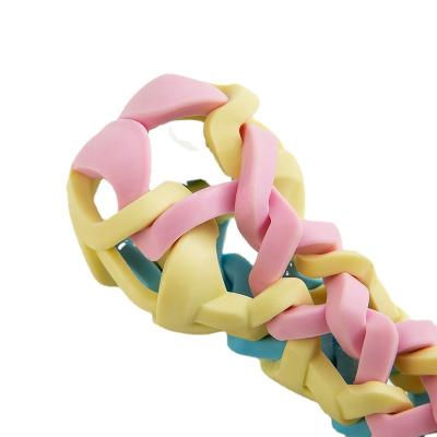 China Weaving Sharp Molars Stocked Makaron Hemp Rope Bone Resistance Cat and Dogs Relieve Boredom Toy for sale