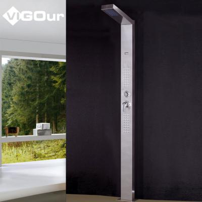 China Floor Stand Faucets Rain Shower Column , Rainfall Double Shower Set Panel For Hotel , Outdoor Swimming #BS-6914 for sale