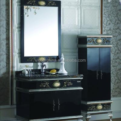 China Modern VIGOR used bathroom vanity cabinets, luxury western bathroom furniture#BV-8381Ab for sale