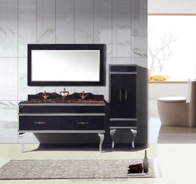 China Modern European Style Marble Bathroom Vanity Cabinet With Double Basin #BV-8382 for sale