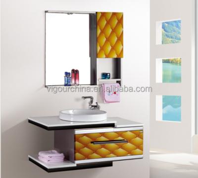 China 2020 Modern Stainless Steel Bathroom Vanity With Side Mirror Cabinet New Arrival #BV-8338 for sale