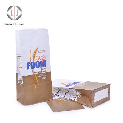 China Recyclable Factory Price White Paper SOS Kraft Bag For 1kg 2kg Sugar Wheat Flour for sale