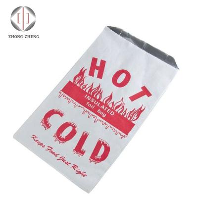 China Custom Restaurant Food Packaging Doner Kebab Pizza Aluminum Foil Hot Paper Bag Recyclable for sale