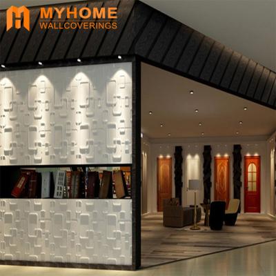 China Modern vinyl pvc wall decor panels paintable 3d wallcovering panel for wall or ceiling for sale