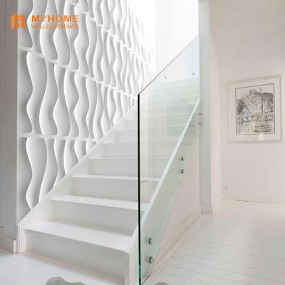 China Myhome New Arrival Washable 3D PVC Wall Panel For Hall Bedroom for sale