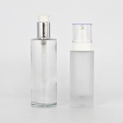 China Hot Selling 200ml Recyclable 100ml 50ml 30ml 15ml Frosted Glass Bottle With Thick Bottom For Skin Care Gel Serum Lotion Toner for sale