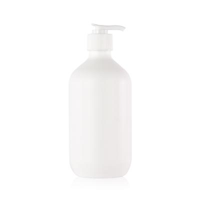 China 500ml Boston Recyclable White Round HDPE Hand Sanitizer Empty Plastic Lotion Pump Bottle for sale