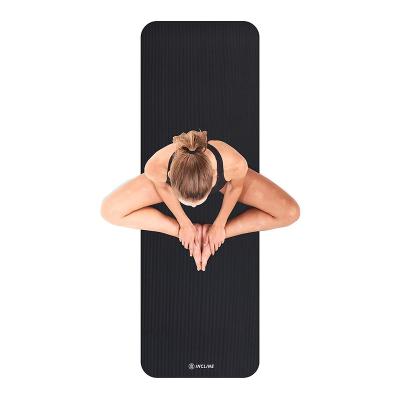 China Custom Eco-friendly Body Health Care Massage Extra Large Yoga Mat With Carry Strap High Density NBR Yoga Mat for sale