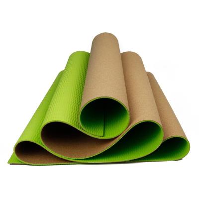 China Body Health Care Massage Anti-fatigue 6mm Thicke Yoga Exercise Mat Non-slip PVC Cork Yoga Mat for sale