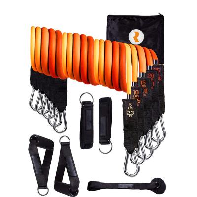 China Home Body Health Care Massage Fitness Resistance Tubes With Handles 11pcs Latex Resistance Exercise Bands for sale