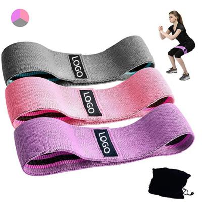 China Wholesale Custom Logo Fabric Latex Cotton Set 3 Exercise Hip Bands Body Health Care Massage Set Booty Resistance Bands Set for sale