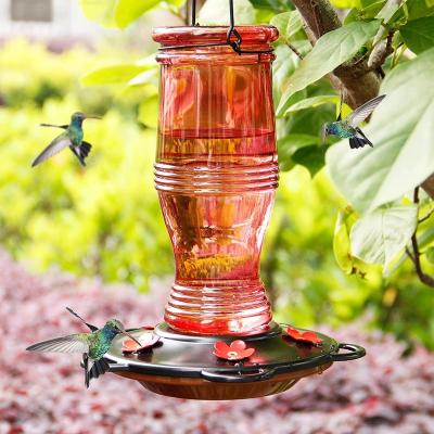 China Viable Glass Hummingbird Feeders For Outdoors, 26 Ounce Wild Bird Feeder With 5 Feeding Ports for sale