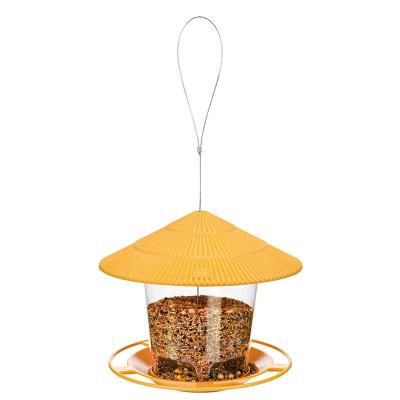 China Sustainable Hanging Bird Feeder For Outdoor , Premium Plastic Yellow , Garden Decoration Yard for sale