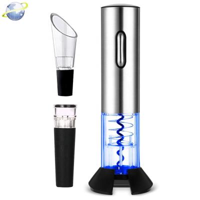 China Viable Electric Wine Opener Complete Set With Automatic Wine Pourer Vacuum Stopper Wine Opener Set for sale