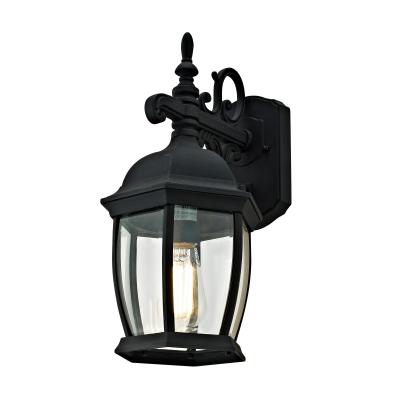 China Classic Rustic Matte Black Sconce Light Aluminum Outdoor Wall Lamp for sale