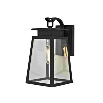 China Waterproof Clear Glass Durable Street Light Square Decor Led Light Outdoor Porch Wall Sconce Lantern for sale