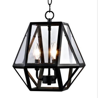 China European Retro Industrial Decorative Black Cover Chandelier Cage Pendant Light With ETL CE for sale