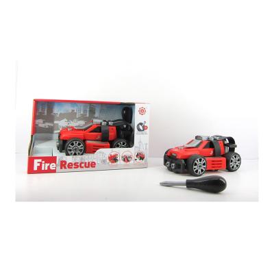 China Fun Children's Toys Hot-selling Children's Toys Building Block DIY Self-Installed Fire Rescue Command Educational Car (Without Characters) for sale